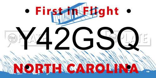 Y42GSQ North Carolina License Plate
