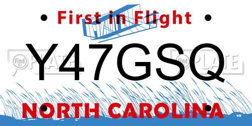 Y47GSQ North Carolina License Plate