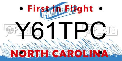 Y61TPC North Carolina License Plate