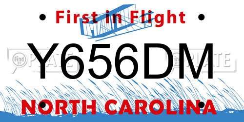 Y656DM North Carolina License Plate