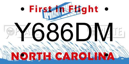 Y686DM North Carolina License Plate