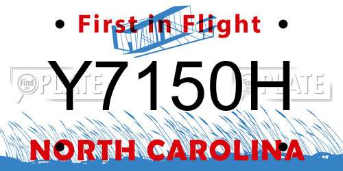 Y7150H North Carolina License Plate