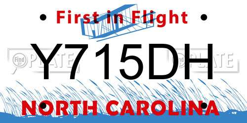 Y715DH North Carolina License Plate