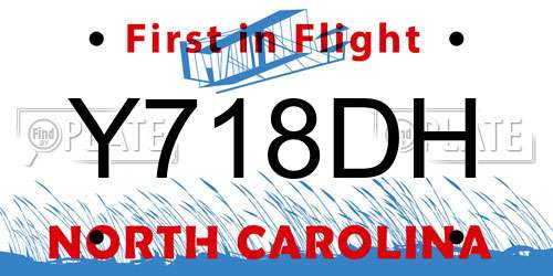 Y718DH North Carolina License Plate