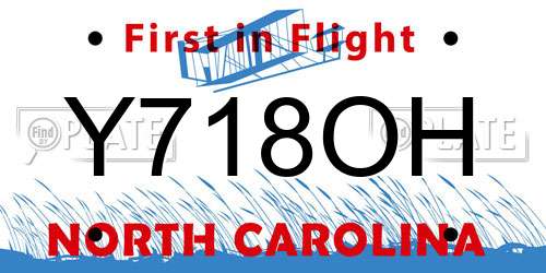 Y718OH North Carolina License Plate