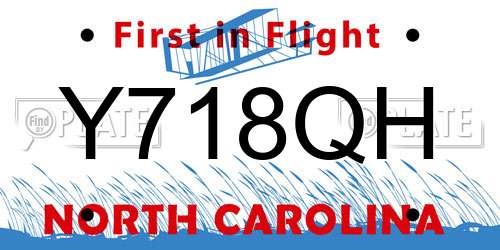Y718QH North Carolina License Plate