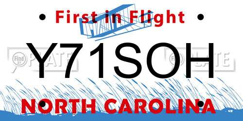 Y71SOH North Carolina License Plate
