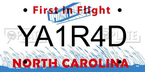 YA1R4D North Carolina License Plate