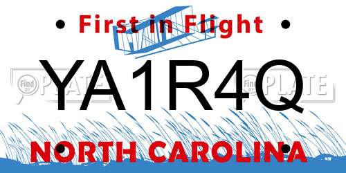 YA1R4Q North Carolina License Plate