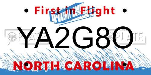 YA2G8O North Carolina License Plate