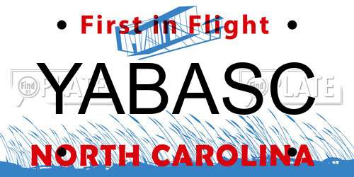 YABASC North Carolina License Plate