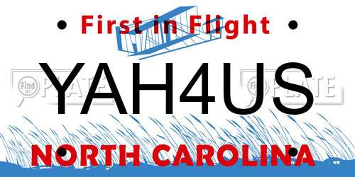YAH4US North Carolina License Plate