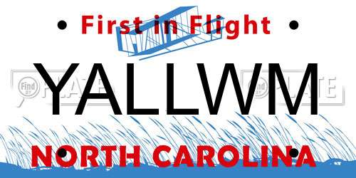 YALLWM North Carolina License Plate