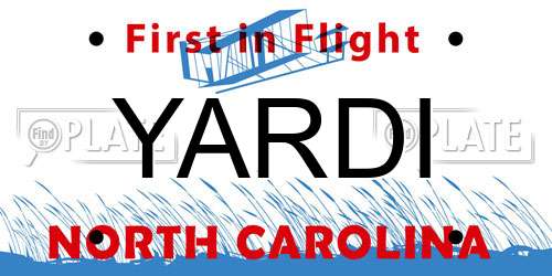 YARDI North Carolina License Plate