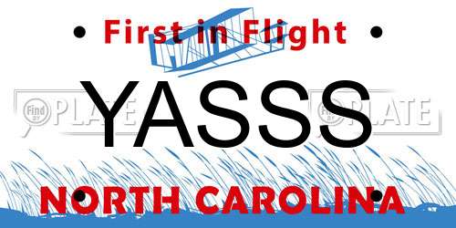 YASSS North Carolina License Plate