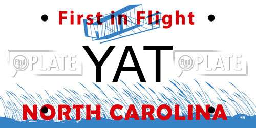 YAT North Carolina License Plate