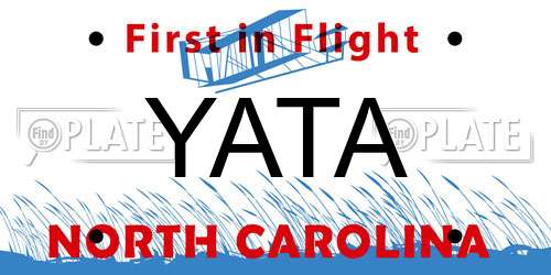 YATA North Carolina License Plate