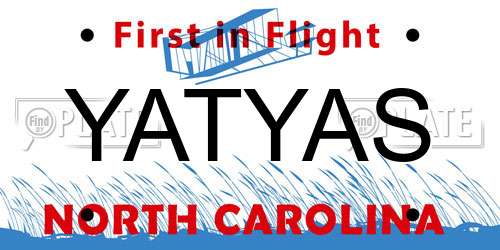 YATYAS North Carolina License Plate