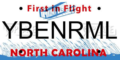 YBENRML North Carolina License Plate