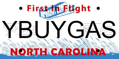 YBUYGAS North Carolina License Plate