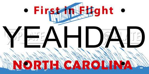 YEAHDAD North Carolina License Plate