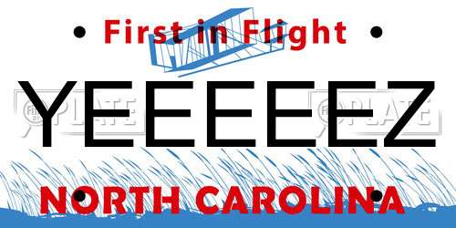 YEEEEEZ North Carolina License Plate