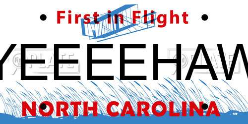 YEEEEHAW North Carolina License Plate