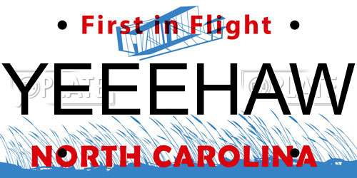 YEEEHAW North Carolina License Plate
