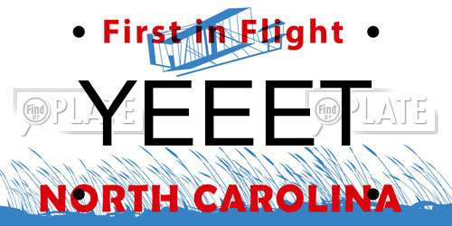 YEEET North Carolina License Plate