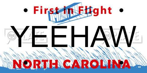 YEEHAW North Carolina License Plate