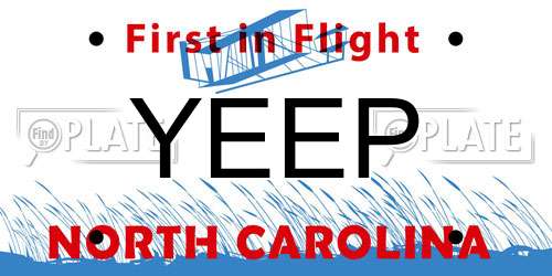 YEEP North Carolina License Plate