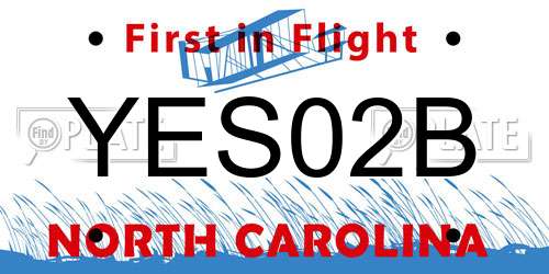 YES02B North Carolina License Plate