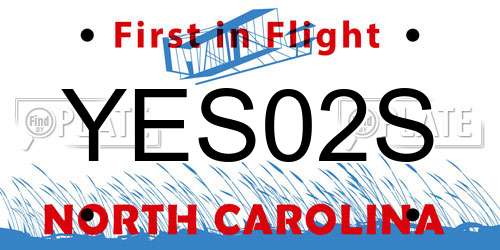 YES02S North Carolina License Plate