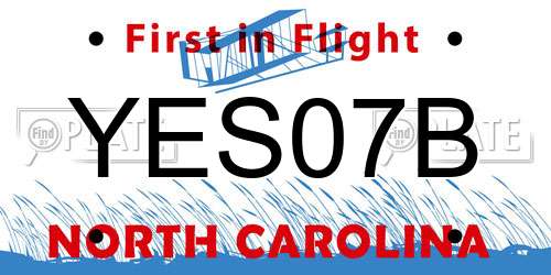 YES07B North Carolina License Plate