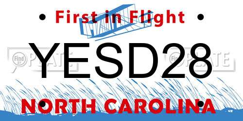 YESD28 North Carolina License Plate