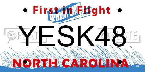 YESK48 North Carolina License Plate