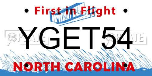 YGET54 North Carolina License Plate
