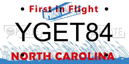 YGET84 North Carolina License Plate
