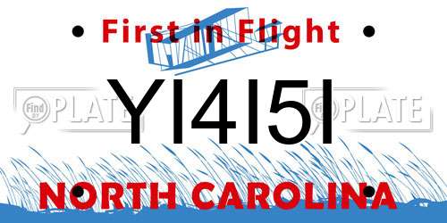 YI4I5I North Carolina License Plate
