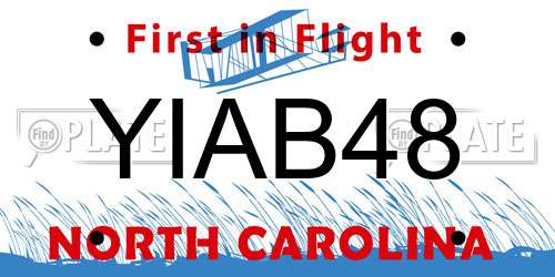 YIAB48 North Carolina License Plate