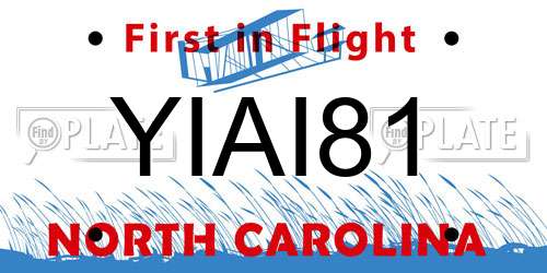 YIAI81 North Carolina License Plate