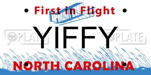 YIFFY North Carolina License Plate