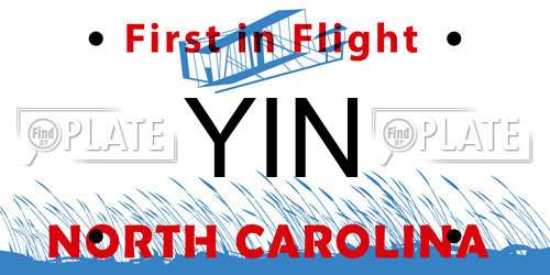 YIN North Carolina License Plate
