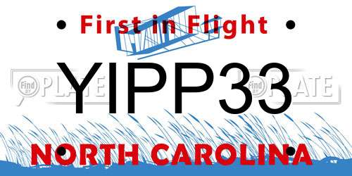 YIPP33 North Carolina License Plate