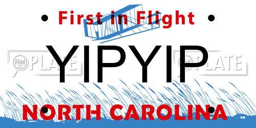 YIPYIP North Carolina License Plate