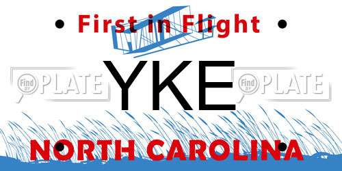YKE North Carolina License Plate