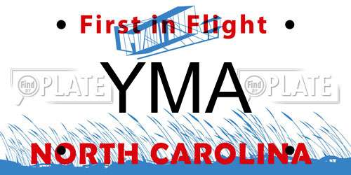 YMA North Carolina License Plate