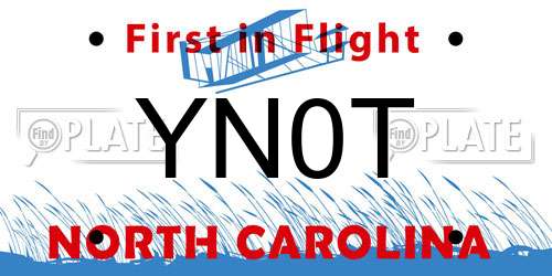 YN0T North Carolina License Plate