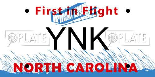 YNK North Carolina License Plate