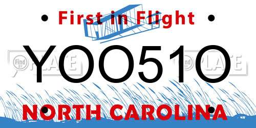 YOO51O North Carolina License Plate